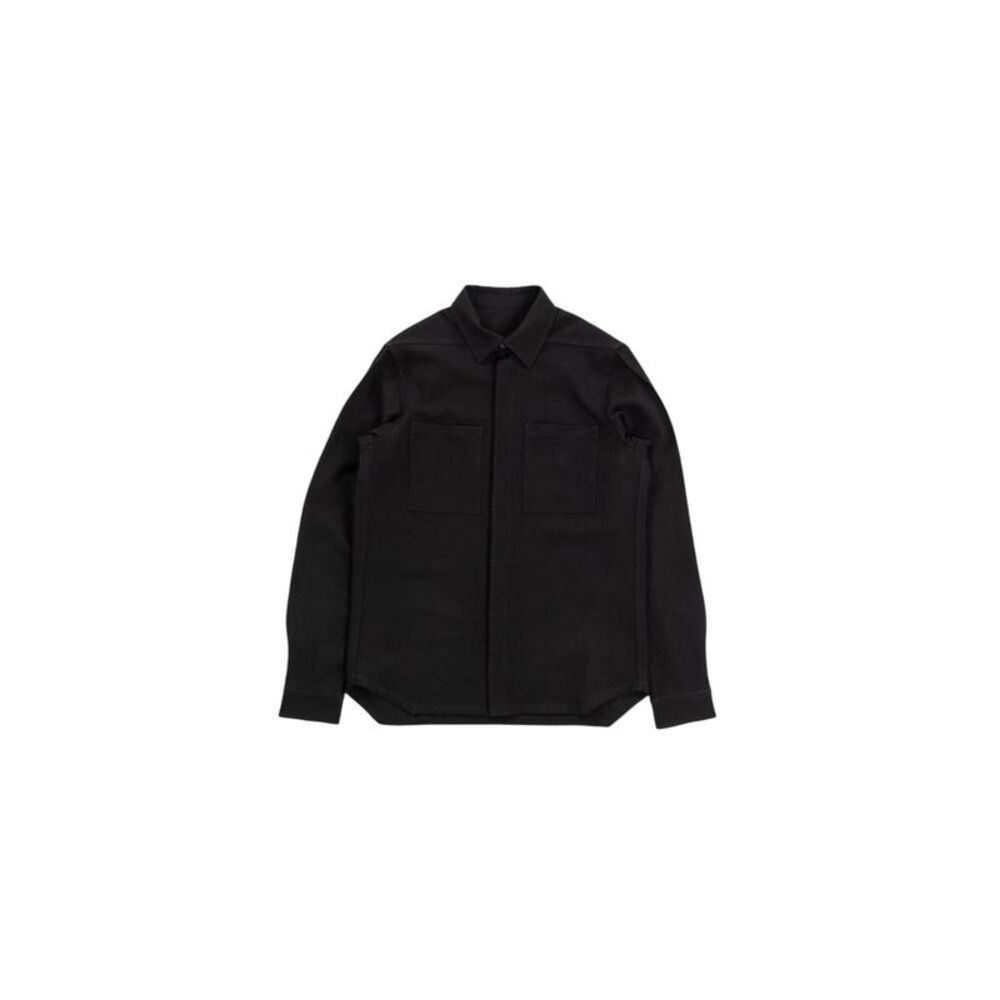 RICK OWENS Men's Long Sleeve Collared Button-Up Shirt with Chest Pockets Men 09
